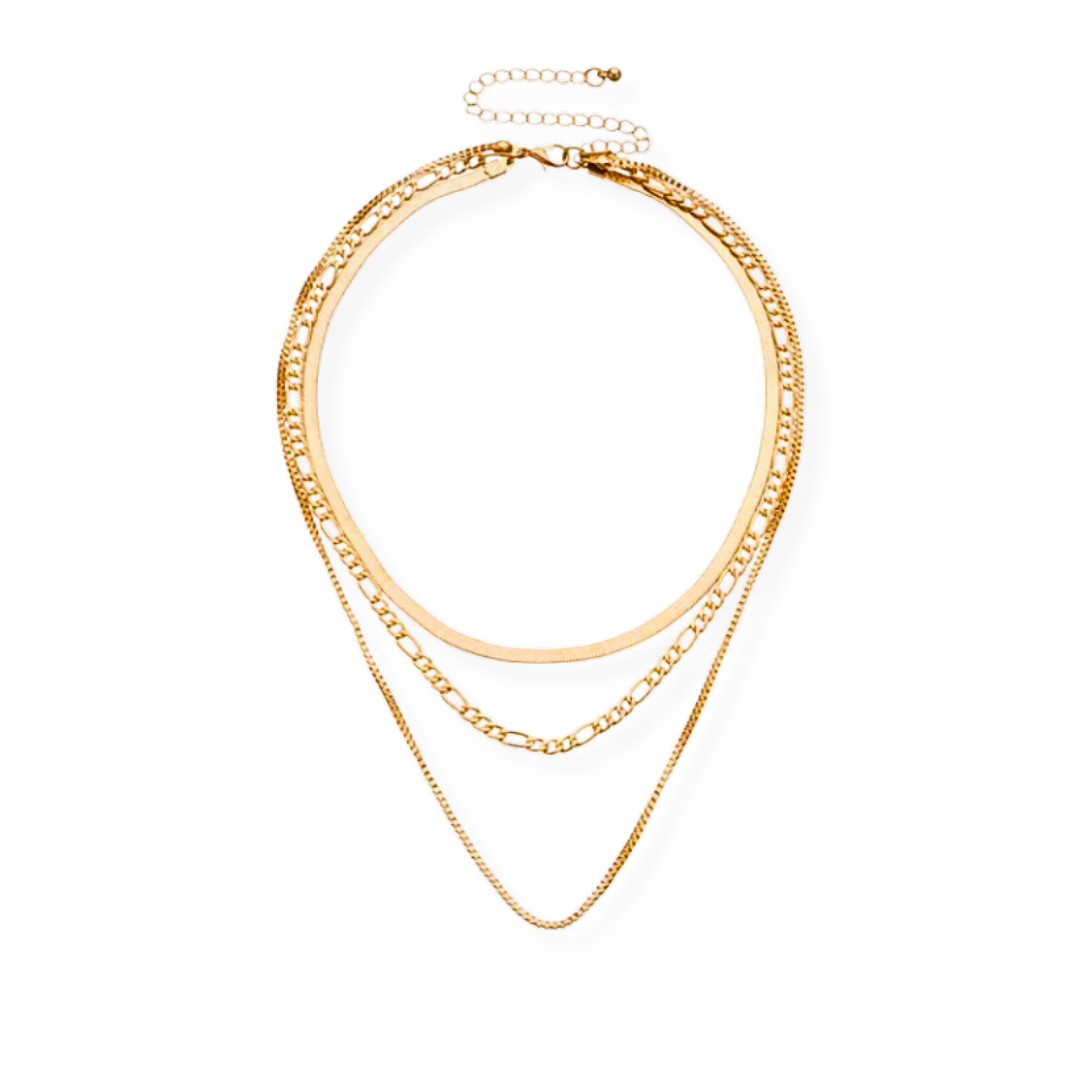 Gouden Brede Schakel Ketting Dames