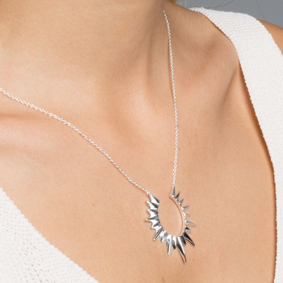 Goud-Zilveren Zonnekring Statement Ketting Dames