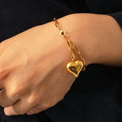 Luxe Gouden Hart Schakelarmband Dames