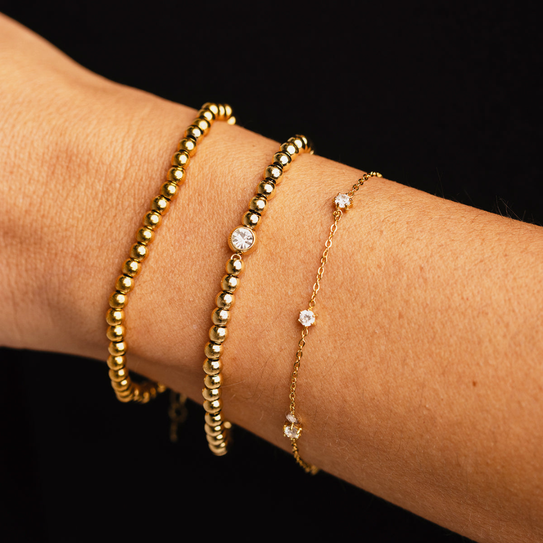 Gouden Kristal Dot Armband Dames