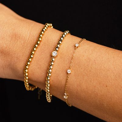 Gouden Kristal Dot Armband Dames