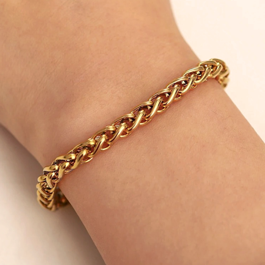 Dames Gevlochten Armband in Goud