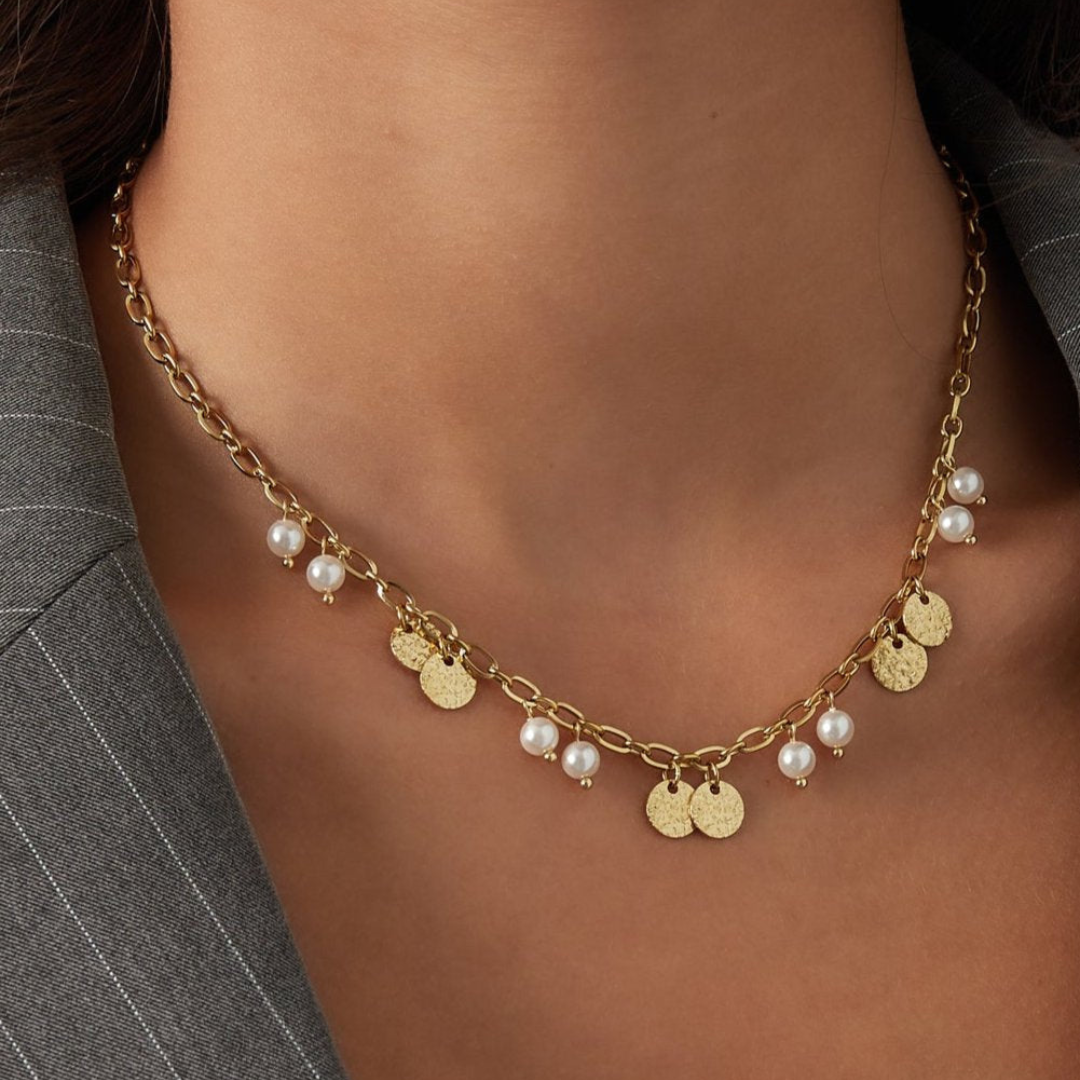 Parels Munten Ketting Dames