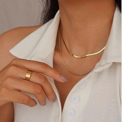Verstelbaar Gouden Gelaagde Ketting Dames