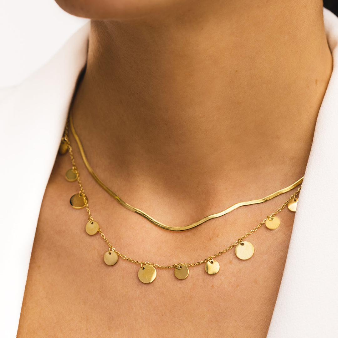 Gouden Munt Pendel Ketting Dames