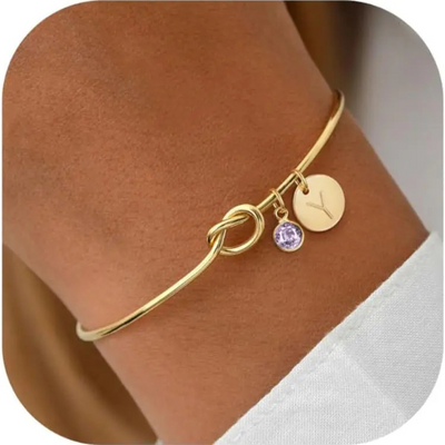 Elegante Goud Vergulde Geboortesteen Armband Dames