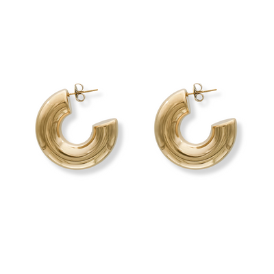Gouden Chunky Hoepel Oorbellen Dames