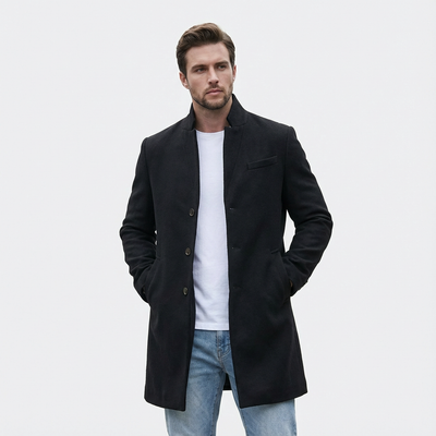 Heren Lange Wintermantel Met Knopen