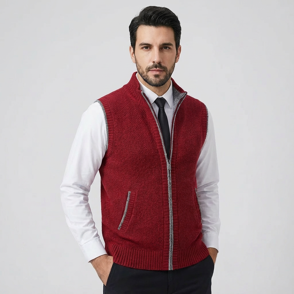 Heren Mouwloos Vest Met Rits