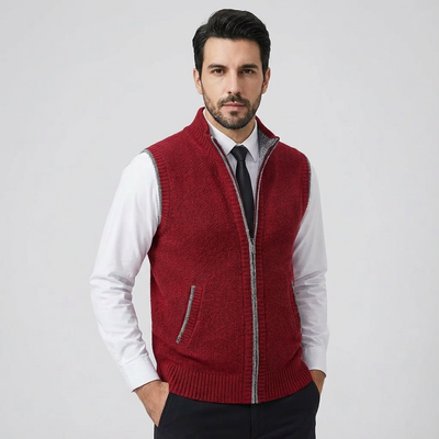 Heren Mouwloos Vest Met Rits