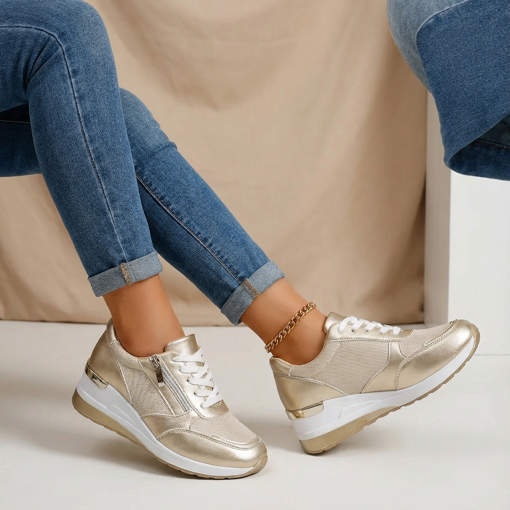 Dames Platform Sneakers | Rits & Vetersluiting