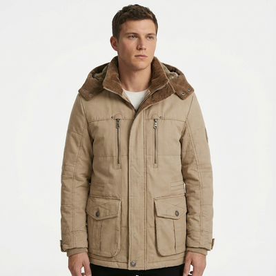 Heren donsjas met capuchon