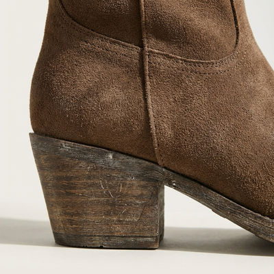 Dames Enkellaarsjes Western Leer | Zonder Rits