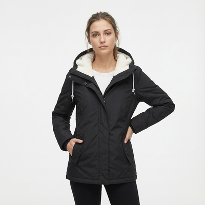 Lange Winterjacke Mit Kapuze & Futter