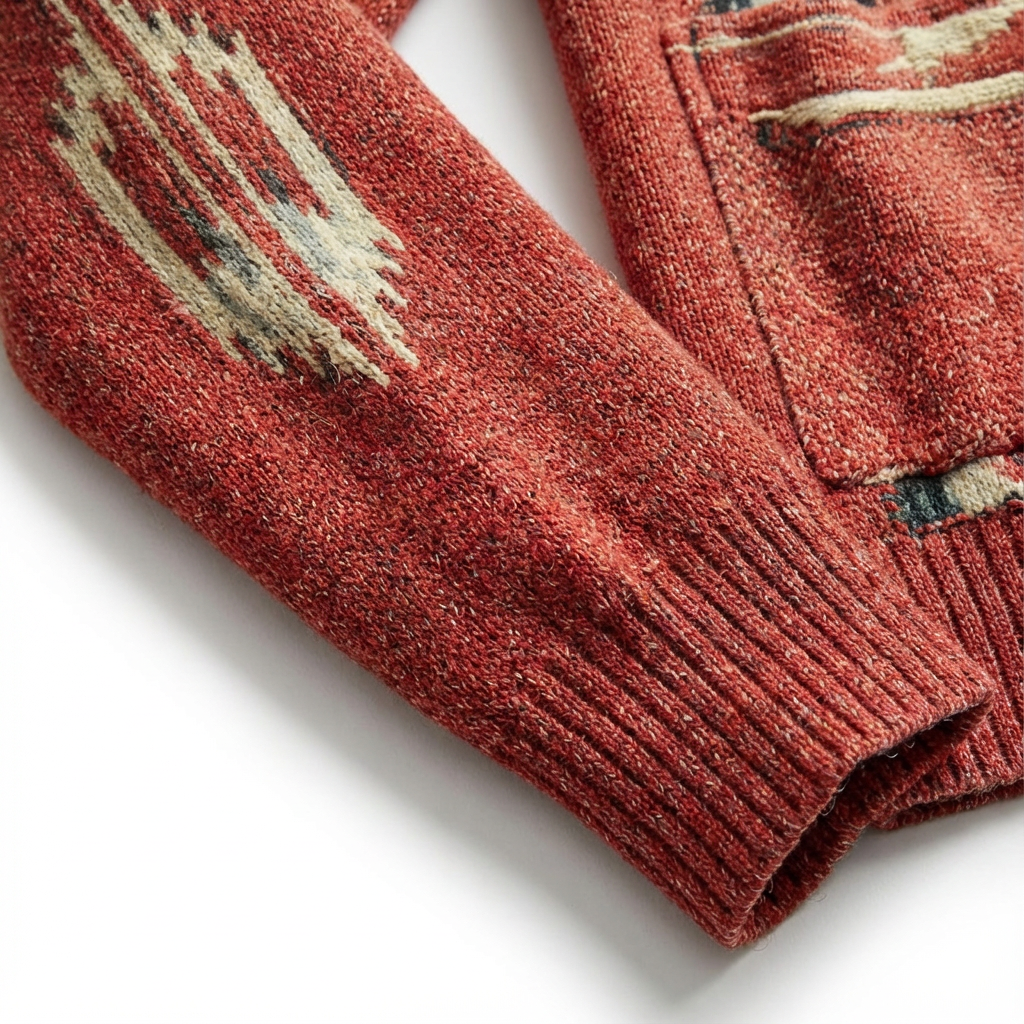 Heren Gebreid Jacquard Vest | Knoopsluiting