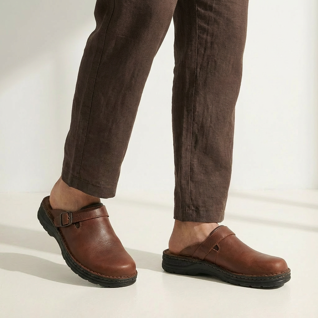 Heren Leren Pantoffels Verstelbare Riem