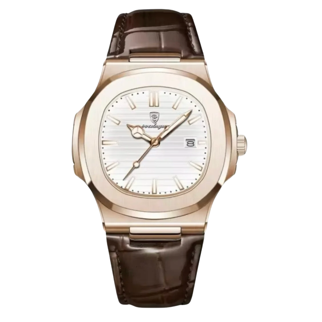 Horloge Heren Roestvrijstalen Leren Armband | Blackstone Eclipse