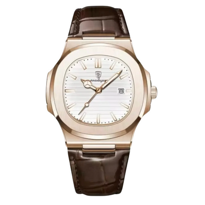 Horloge Heren Roestvrijstalen Leren Armband | Blackstone Eclipse