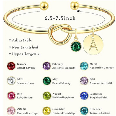 Elegante Goud Vergulde Geboortesteen Armband Dames