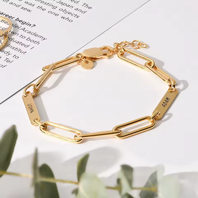 Gepersonaliseerde Namen Paperclip Armband