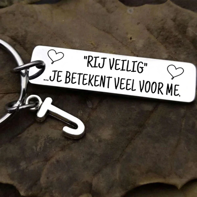 'Rij veilig' Initiaal sleutelhanger