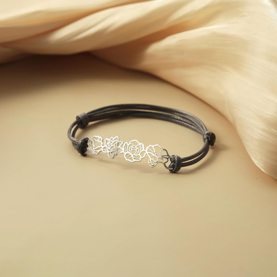 Gepersonaliseerde Geboortebloem Koord Armband