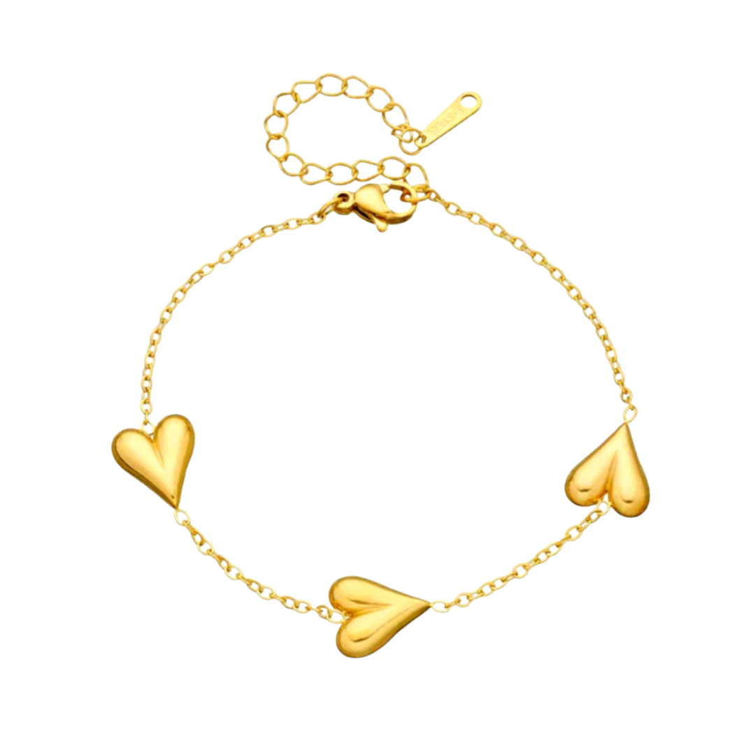 Gouden Hartjes Bedel Armband Dames