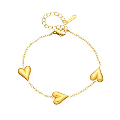Gouden Hartjes Bedel Armband Dames