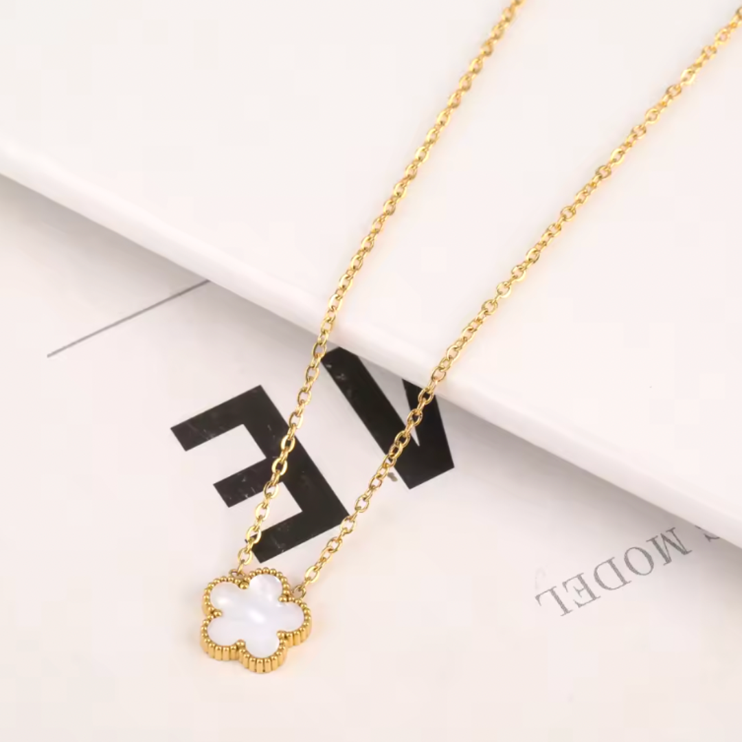 Gepersonaliseerde Gouden Bloemen Hanger Ketting Dames