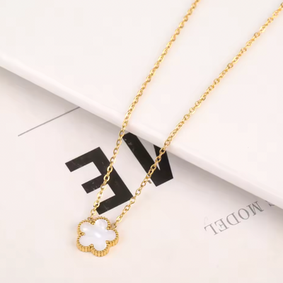 Gepersonaliseerde Gouden Bloemen Hanger Ketting Dames