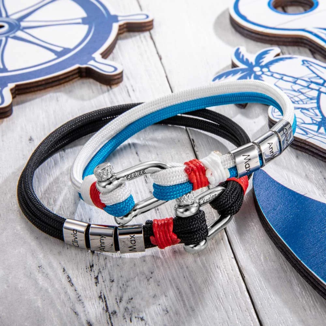 Gepersonaliseerde Nautische Namen Herenarmband