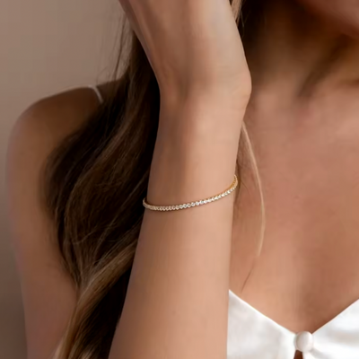 Verstelbare Zilveren Zirkonia Tennisarmband Dames
