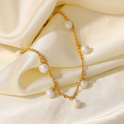 Gouden Parels Enkelband Dames