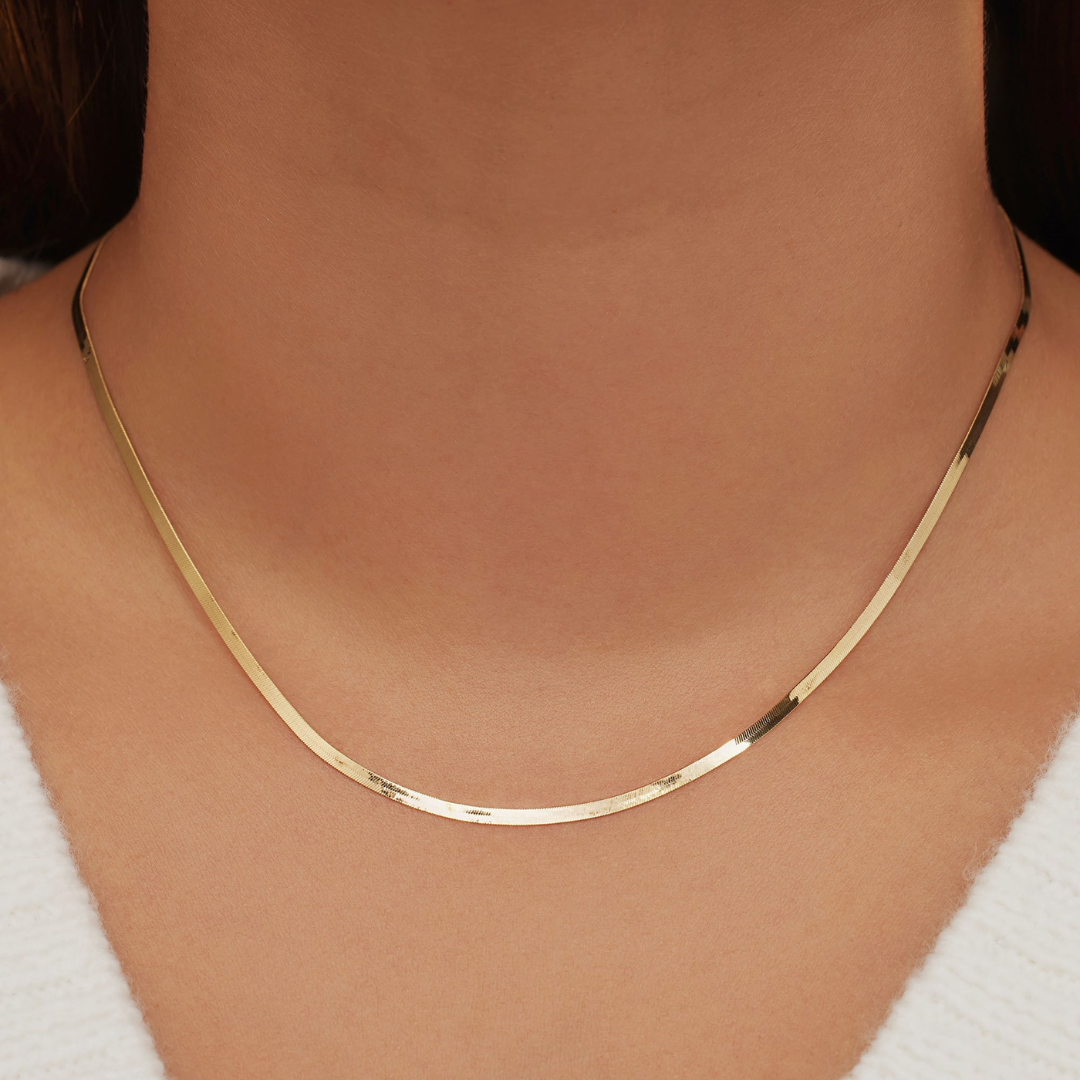 Luxe Gouden Herringbone Ketting Dames