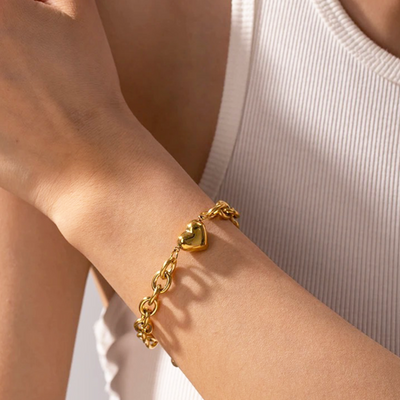 Verstelbare Gouden Hart Schakelarmband Dames