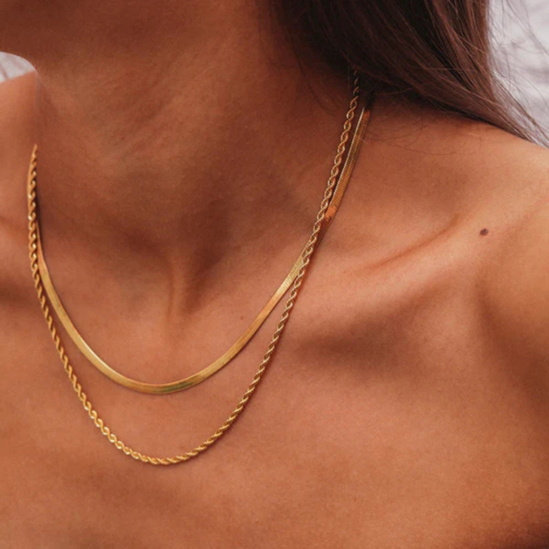 Verstelbaar Gouden Gelaagde Ketting Dames