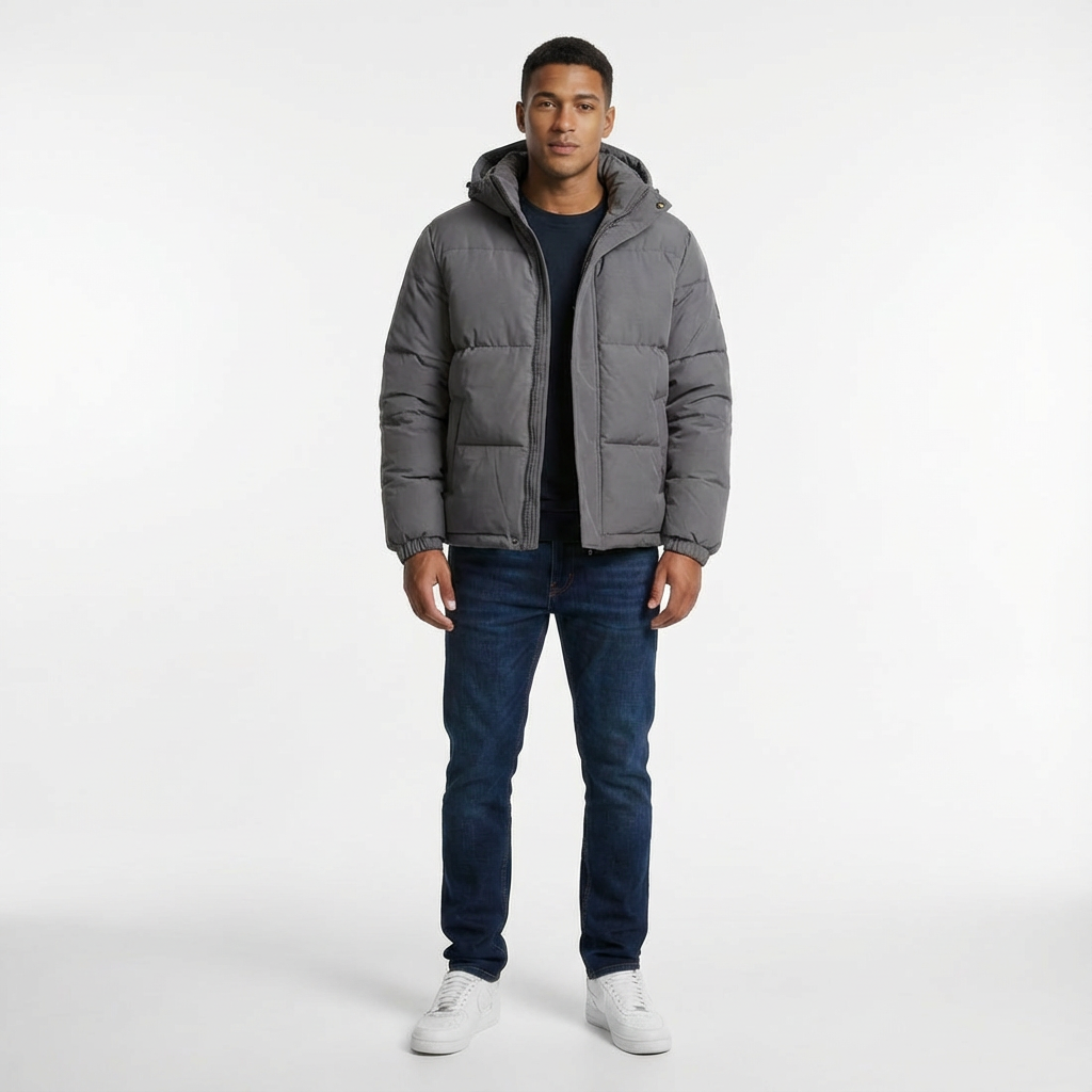 Heren Gewatteerde Pufferjas Met Capuchon