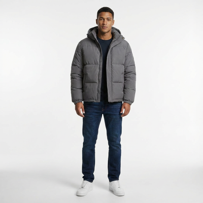 Heren Gewatteerde Pufferjas Met Capuchon