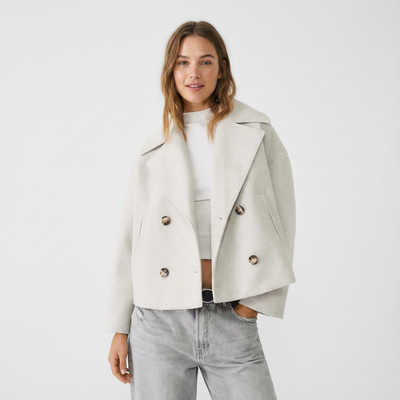 Dames Korte Jas Dubbelrijig | Knoopsluiting