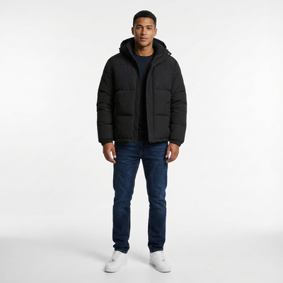 Heren Gewatteerde Pufferjas Met Capuchon