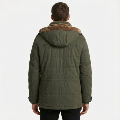 Heren donsjas met capuchon