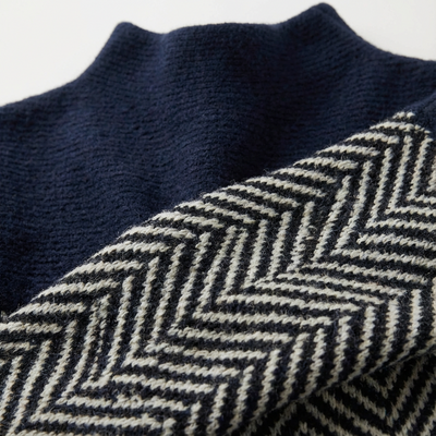 Dames Gebreide Trui Visgraat | Opstaande Kraag