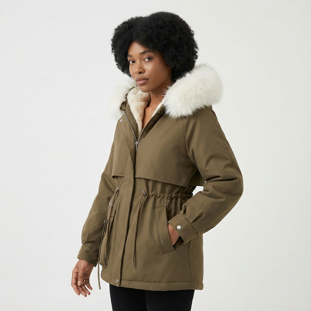 Dames Pufferjas Afneembare Kraag