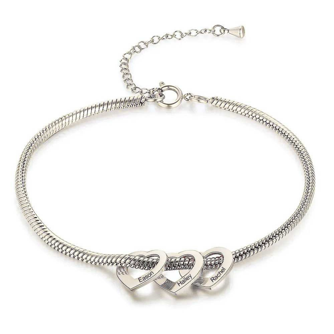 Gepersonaliseerde Gouden Hartjes Armband Dames