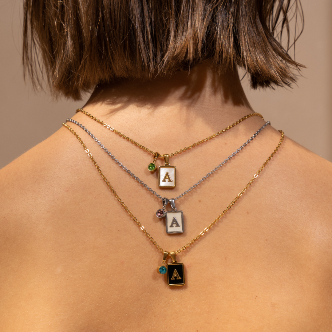 Dames Initiaal Ketting | 925 Zilver 18k Verguld