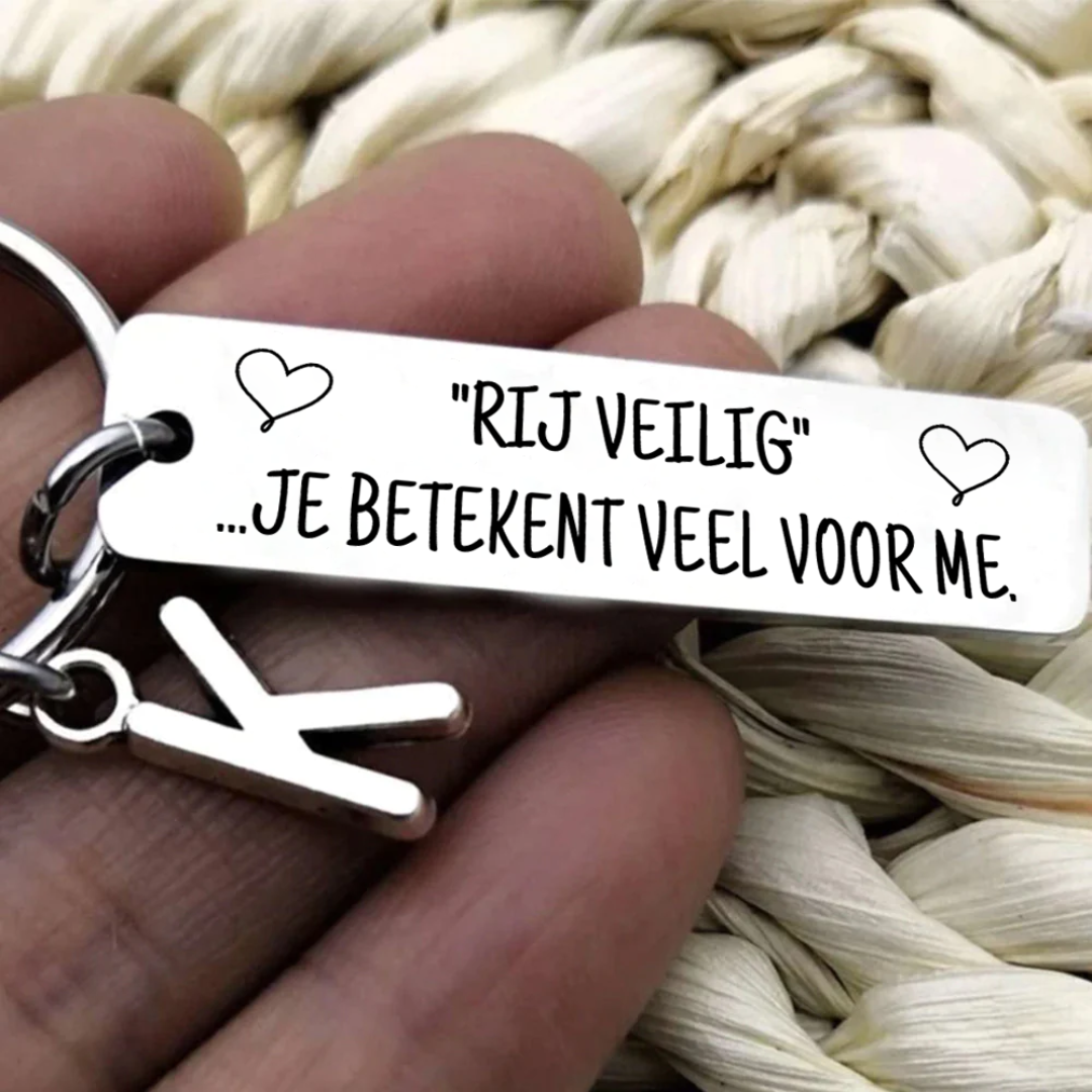 'Rij veilig' Initiaal sleutelhanger