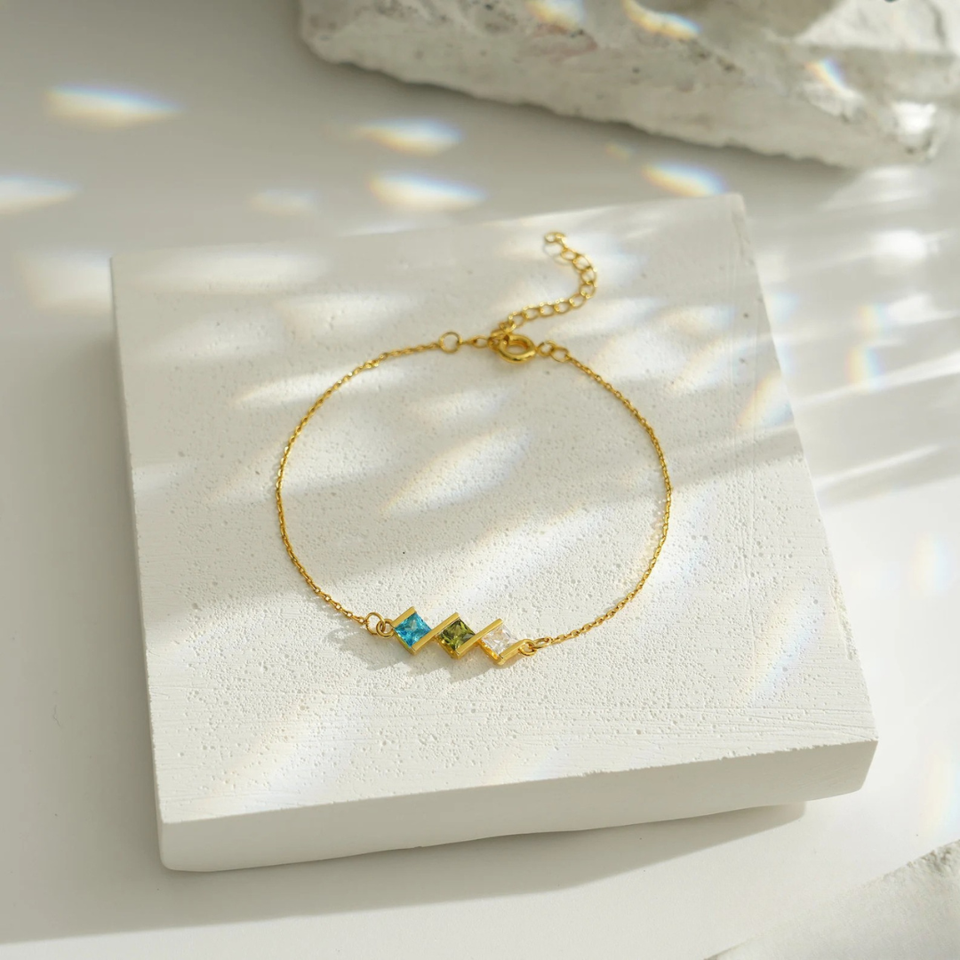 Elegante Gepersonaliseerde Geboortesteen Armband