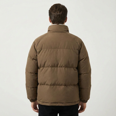 Heren Pufferjas Fleecevoering Met Hoge Kraag