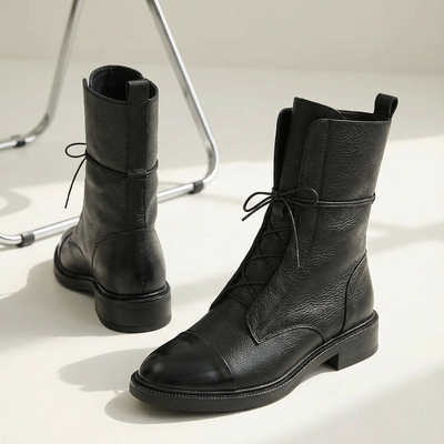 Dames Veterlaarzen Met Veters