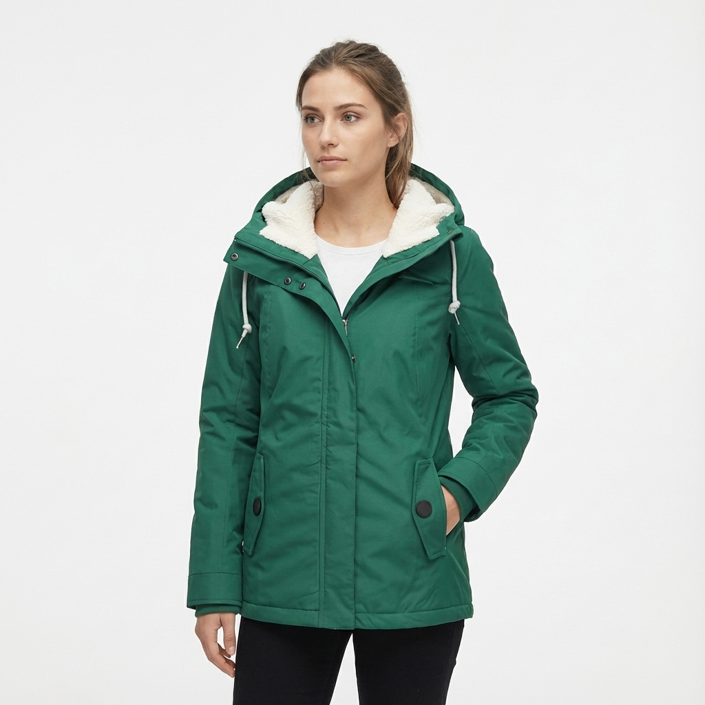 Lange Winterjacke Mit Kapuze & Futter